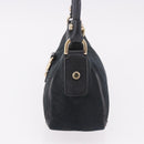 GUCCI GG Canvas Shoulder Bag Black Gold 130939 Auth 185370V-3