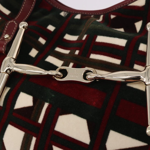 GUCCI Jackie Shoulder Bag Velor Green Gold 163804 Auth 185371SM