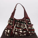GUCCI Jackie Shoulder Bag Velor Green Gold 163804 Auth 185371SM-12