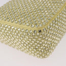PRADA Hand Pouch Satin Yellow Silver Auth 185373SAM-10