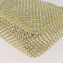 PRADA Hand Pouch Satin Yellow Silver Auth 185373SAM-11