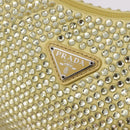 PRADA Hand Pouch Satin Yellow Silver Auth 185373SAM-14