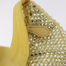 PRADA Hand Pouch Satin Yellow Silver Auth 185373SAM-15