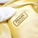 PRADA Hand Pouch Satin Yellow Silver Auth 185373SAM-16