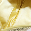 PRADA Hand Pouch Satin Yellow Silver Auth 185373SAM-17
