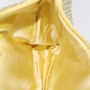 PRADA Hand Pouch Satin Yellow Silver Auth 185373SAM-18