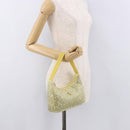 PRADA Hand Pouch Satin Yellow Silver Auth 185373SAM-23