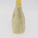 PRADA Hand Pouch Satin Yellow Silver Auth 185373SAM-4