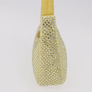 PRADA Hand Pouch Satin Yellow Silver Auth 185373SAM-5