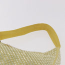 PRADA Hand Pouch Satin Yellow Silver Auth 185373SAM-8