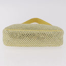 PRADA Hand Pouch Satin Yellow Silver Auth 185373SAM-9