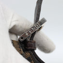 FENDI Zucca Canvas Mamma Baguette Shoulder Bag Black Brown Auth 185374V-10