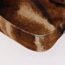 FENDI Mamma Baguette Shoulder Bag Harako Leather Brown Silver Auth 185377V-11