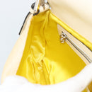 FENDI Mamma Baguette Shoulder Bag Straw Beige Silver Auth 185378V-20
