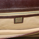 FENDI Hand Bag Harako Leather Brown Silver Auth 185379-18