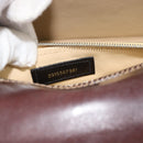 FENDI Hand Bag Harako Leather Brown Silver Auth 185379-12