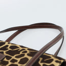 FENDI Hand Bag Harako Leather Brown Silver Auth 185379-8