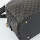 CELINE Macadam Canvas Hand Bag PVC Leather Black Gold Auth 185380A-14