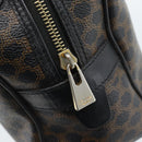 CELINE Macadam Canvas Hand Bag PVC Leather Black Gold Auth 185380A-17