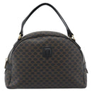 CELINE Macadam Canvas Hand Bag PVC Leather Black Gold Auth 185380A-13