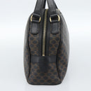 CELINE Macadam Canvas Hand Bag PVC Leather Black Gold Auth 185380A-4