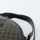 CELINE Macadam Canvas Hand Bag PVC Leather Black Gold Auth 185380A-8