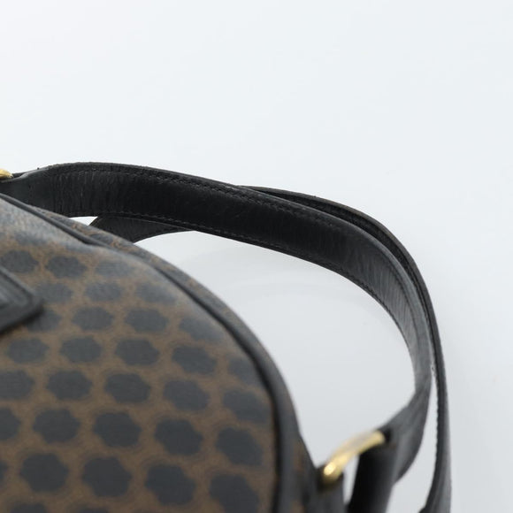 CELINE Macadam Canvas Hand Bag PVC Leather Black Gold Auth 185380A