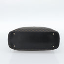 CELINE Macadam Canvas Hand Bag PVC Leather Black Gold Auth 185380A-5