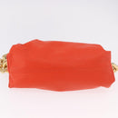 BOTTEGA VENETA The Chain Pouch Shoulder Bag Leather Orange Gold Auth 185382SAM-10