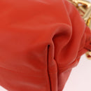 BOTTEGA VENETA The Chain Pouch Shoulder Bag Leather Orange Gold Auth 185382SAM-14