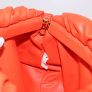 BOTTEGA VENETA The Chain Pouch Shoulder Bag Leather Orange Gold Auth 185382SAM-17
