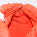 BOTTEGA VENETA The Chain Pouch Shoulder Bag Leather Orange Gold Auth 185382SAM-18