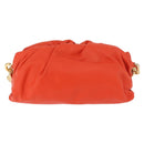 BOTTEGA VENETA The Chain Pouch Shoulder Bag Leather Orange Gold Auth 185382SAM-3