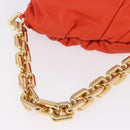 BOTTEGA VENETA The Chain Pouch Shoulder Bag Leather Orange Gold Auth 185382SAM-8