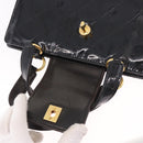 CHANEL Matelasse Hand Bag Patent leather Black Gold CC Auth 185385A-16
