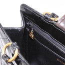 CHANEL Matelasse Hand Bag Patent leather Black Gold CC Auth 185385A-21