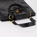 CHANEL Matelasse Hand Bag Patent leather Black Gold CC Auth 185385A-6