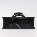 CHANEL Matelasse Hand Bag Patent leather Black Gold CC Auth 185385A-9