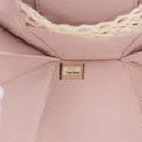 CHANEL Camellia Chain Hand Bag Lamb Skin Pink Gold CC Auth 185386SM-10