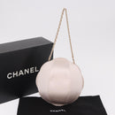 CHANEL Camellia Chain Hand Bag Lamb Skin Pink Gold CC Auth 185386SM-12