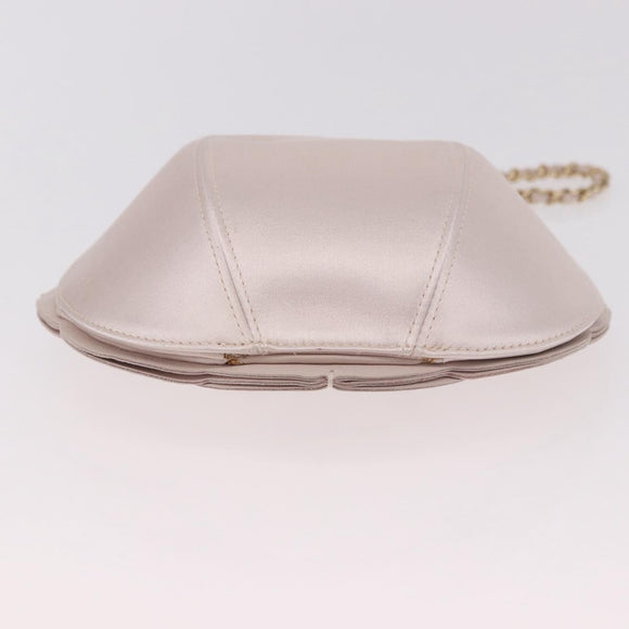CHANEL Camellia Chain Hand Bag Lamb Skin Pink Gold CC Auth 185386SM