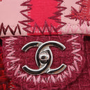 CHANEL Chain Patchwork Shoulder Bag Tweed Pink Silver CC Auth 185387SM-14