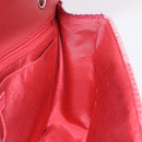 CHANEL Chain Patchwork Shoulder Bag Tweed Pink Silver CC Auth 185387SM-21