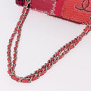 CHANEL Chain Patchwork Shoulder Bag Tweed Pink Silver CC Auth 185387SM-7