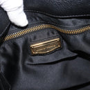 Miu Miu Matelasse Shoulder Bag Leather Black Gold Auth 185388V-17