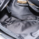 Miu Miu Matelasse Shoulder Bag Leather Black Gold Auth 185388V-11