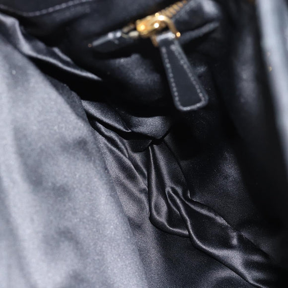 Miu Miu Matelasse Shoulder Bag Leather Black Gold Auth 185388V