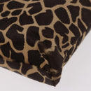 FENDI Shoulder Bag Harako leather Beige Silver Auth 185389V-11
