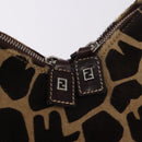 FENDI Shoulder Bag Harako leather Beige Silver Auth 185389V-14