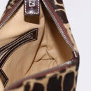 FENDI Shoulder Bag Harako leather Beige Silver Auth 185389V-17